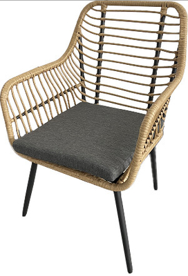 ポリエステル ロープの庭の藤の椅子の鋼鉄柳細工のクッションのソファー