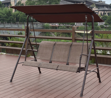 Textilene鋼鉄3の座席おおいが付いている屋外の掛かる椅子のハンモック