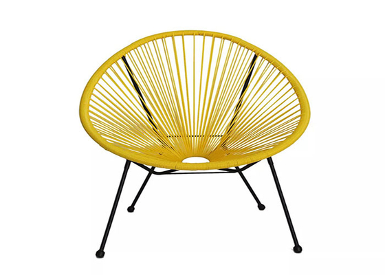 鋼鉄枝編み細工品ロープの藤のアカプルコの椅子の屋外のテラスの庭のテーブルおよび椅子セット
