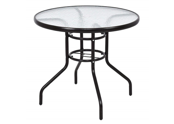 丈夫なフレームの緩和されたガラス庭のテーブル、円形の緩和されたガラス テラス テーブル