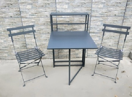 正方形の鋼鉄60cmテーブルおよび椅子の花立場屋外セット