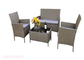 OEM ODM 4部分の藤の庭の家具セット、柳細工のテラス テーブルおよび椅子