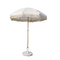 ポーランド人の屋外の2M木製のガラス繊維はふさが付いているまっすぐな日傘を肋骨で補強する