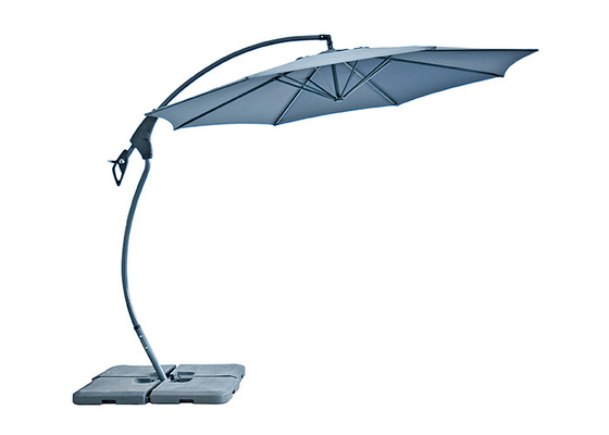 基礎φ250x245cmのサイズのアルミニウムくねりのオフセットの屋外の掛かる傘
