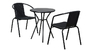 庭PPの上のテーブルおよび椅子のプラスチックSeties柳細工の積み重ねの3のセット